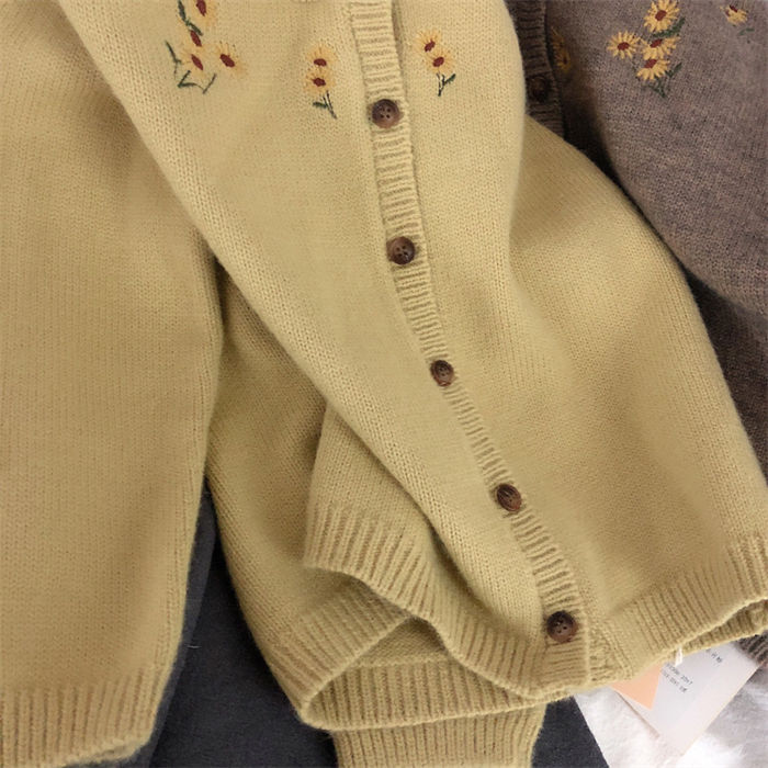カーディガン 女の子 子供服 子ども キッズ ニットカーディガン 刺繍 