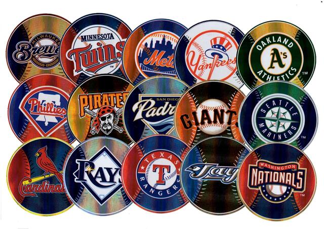 ☆USA直輸入品 MLBメジャーリーグステッカーB 15枚セット【送料無料】☆画像