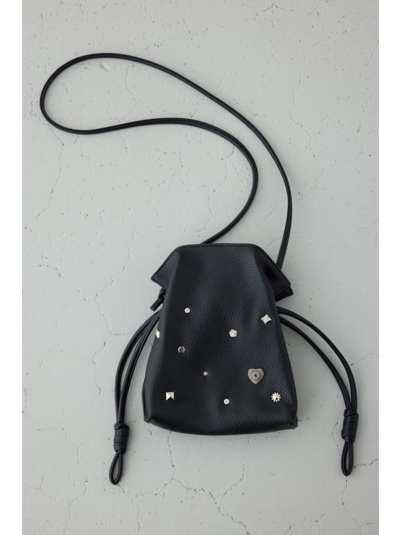 モチーフスタッズドローストリングバッグ AZUL BY MOUSSY アズールバイマウジー バッグ その他のバッグ ブラック グリーン【送料無料】[ Fashion]