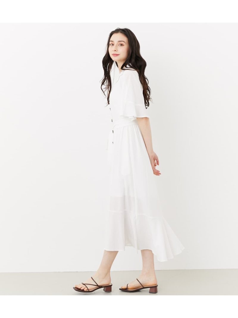 オープンカラーsh Op Rienda リエンダ ワンピース 5ー9分袖ワンピース ホワイト 送料無料 Rakuten Fashion Andapt Com
