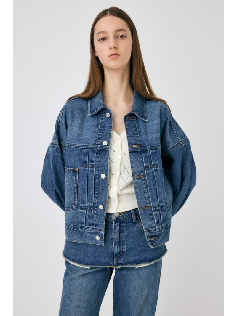 moussy CROPPED CUT OFF DENIM ジャケット MOUSSY CROPPED CUT OFF DENIM ジャケット BLU -ファッション通販