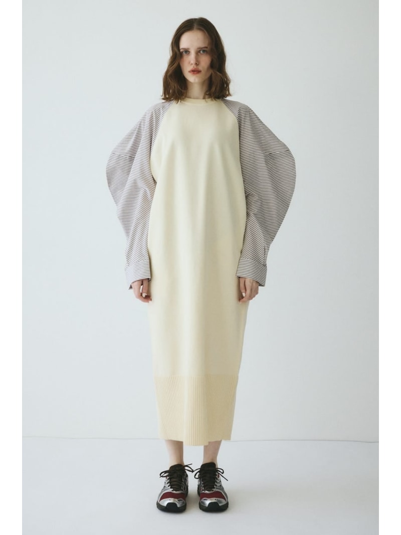 Volume sleeve knit dress HeRIN.CYE ヘリンドットサイ ワンピース・ドレス ワンピース ホワイト ブラック【送料無料】[ Fashion]