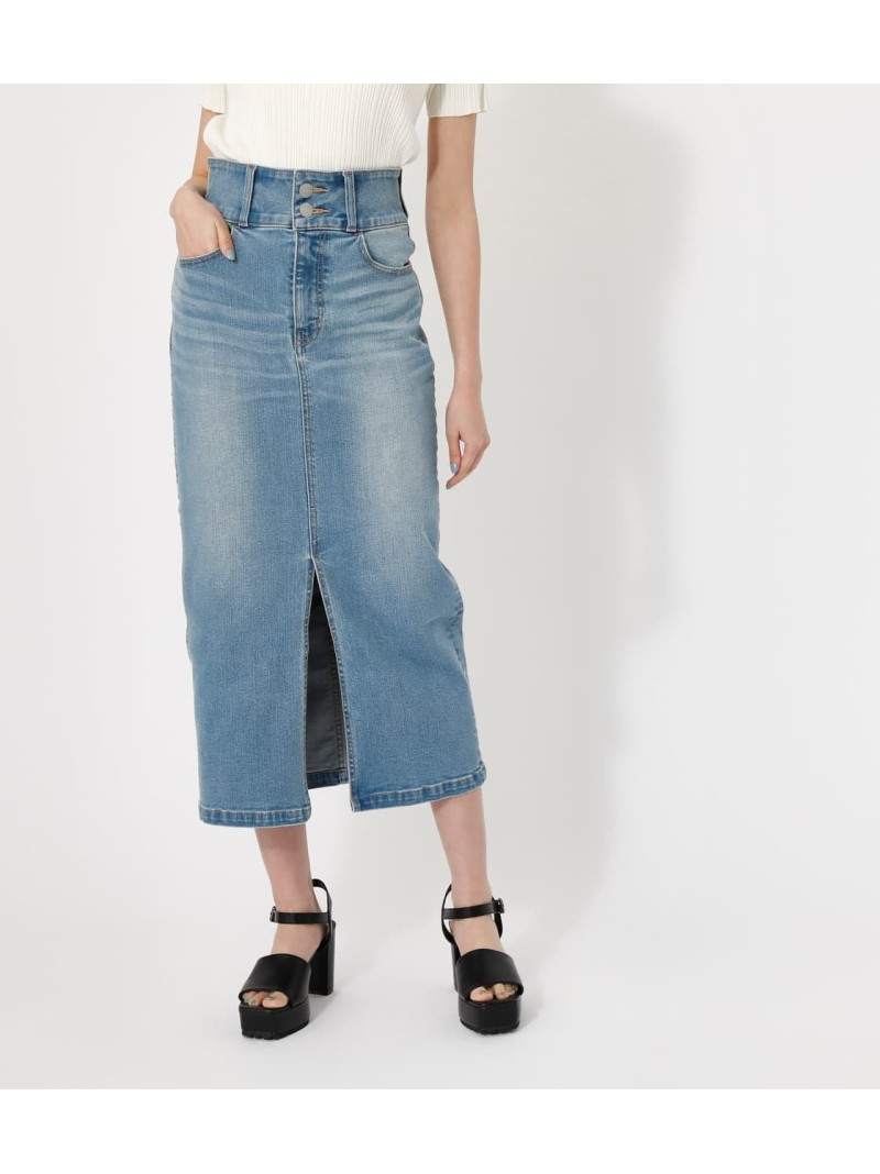 楽天市場 High Waist Slit Denim Skirt Azul By Moussy アズールバイマウジー スカート デニムスカート ブルー 送料無料 Rakuten Fashion シェルターウェブストア