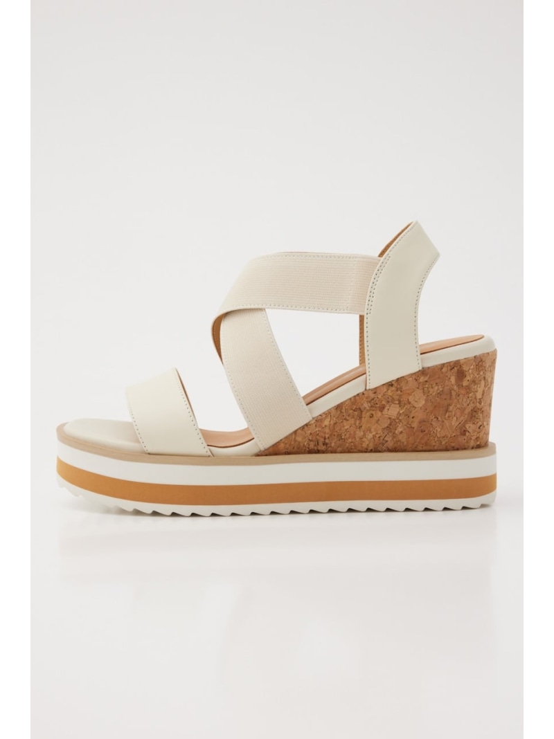 【SALE／30%OFF】ラジャクロスベルトコルクヒールサンダル STACCATO スタッカート シューズ・靴 サンダル ホワイト ブラック【RBA_E】【送料無料】[ Fashion]