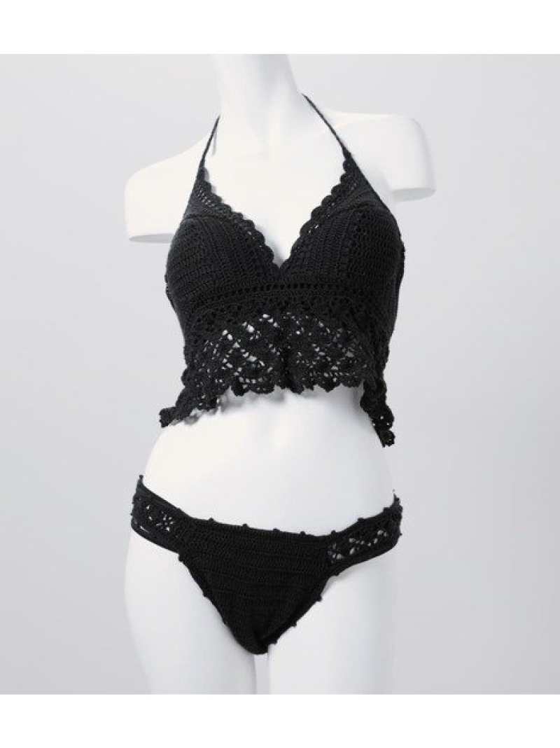 Crochet Peplum Wire Cup Bikini Rienda リエンダ スポーツ 水泳着 水着 涅色 白さ 貨物輸送無料 Rakuten Fashion Biscochohaus Com