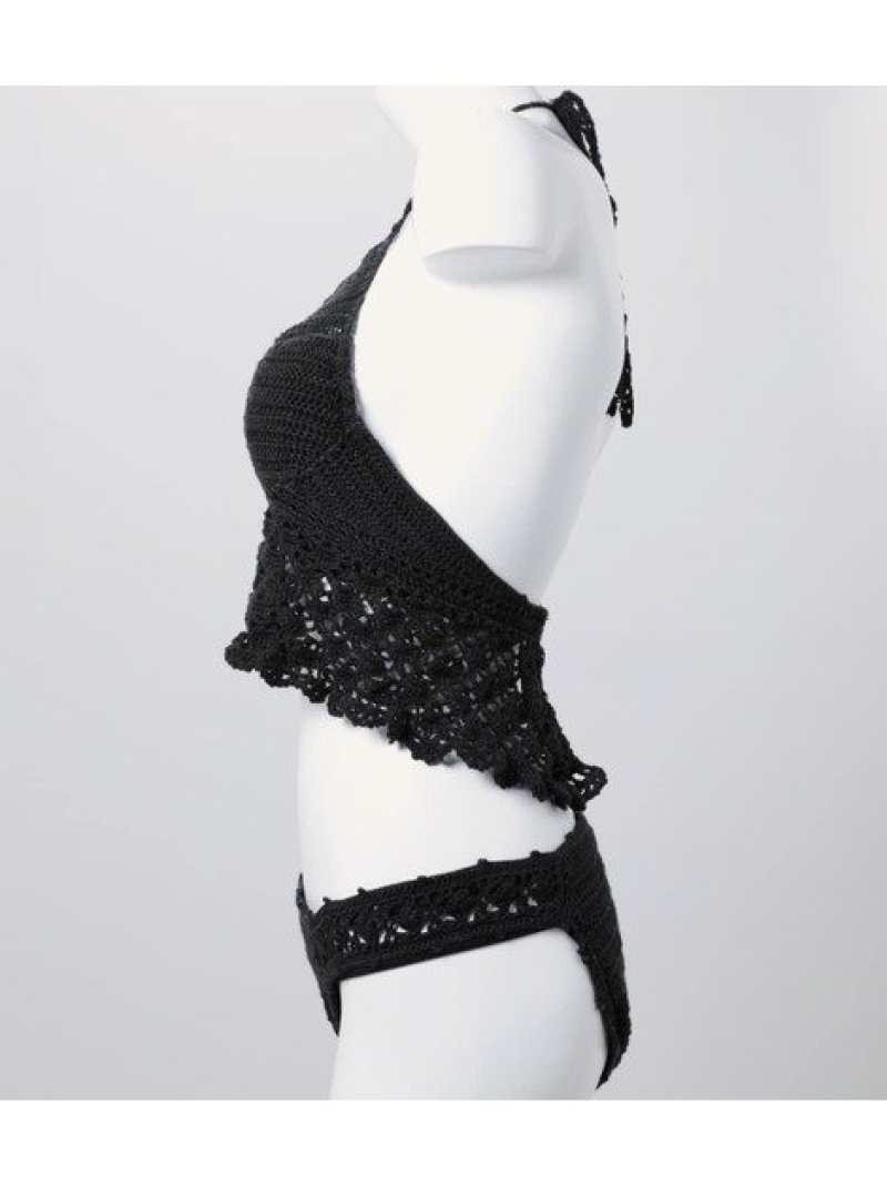 Crochet Peplum Wire Cup Bikini Rienda リエンダ スポーツ 水泳着 水着 涅色 白さ 貨物輸送無料 Rakuten Fashion Biscochohaus Com