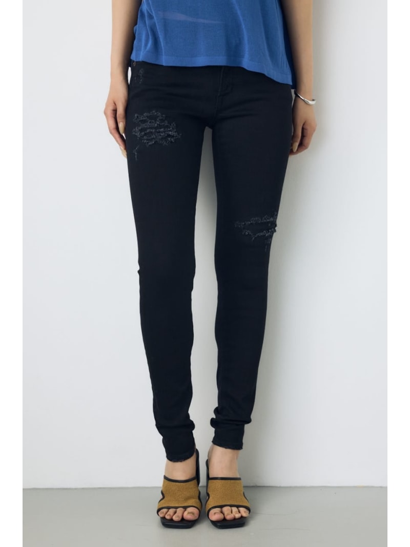 AZUL DENIM リペアスキニーデニム AZUL BY MOUSSY アズールバイマウジー パンツ ジーンズ・デニムパンツ ブラック【送料無料】[ Fashion]