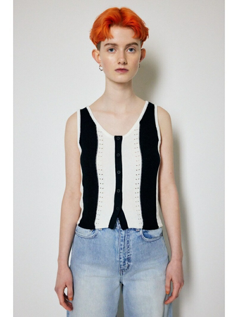 Front Button マウジー Moussy ニットタンク タンクトップ カットソー