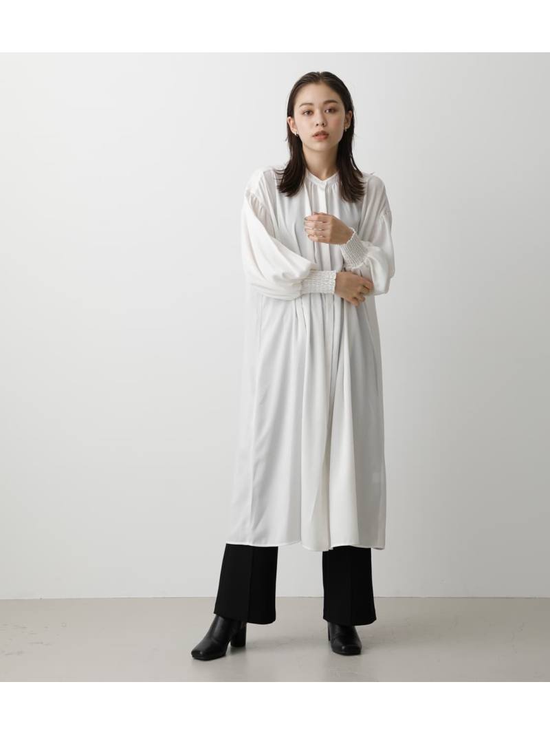 Sleeve Gather Volume Onepiece Azul By Moussy アズールバイマウジー ワンピース 5ー9分袖ワンピース ホワイト ブラック 送料無料 Rakuten Fashion Novix Com