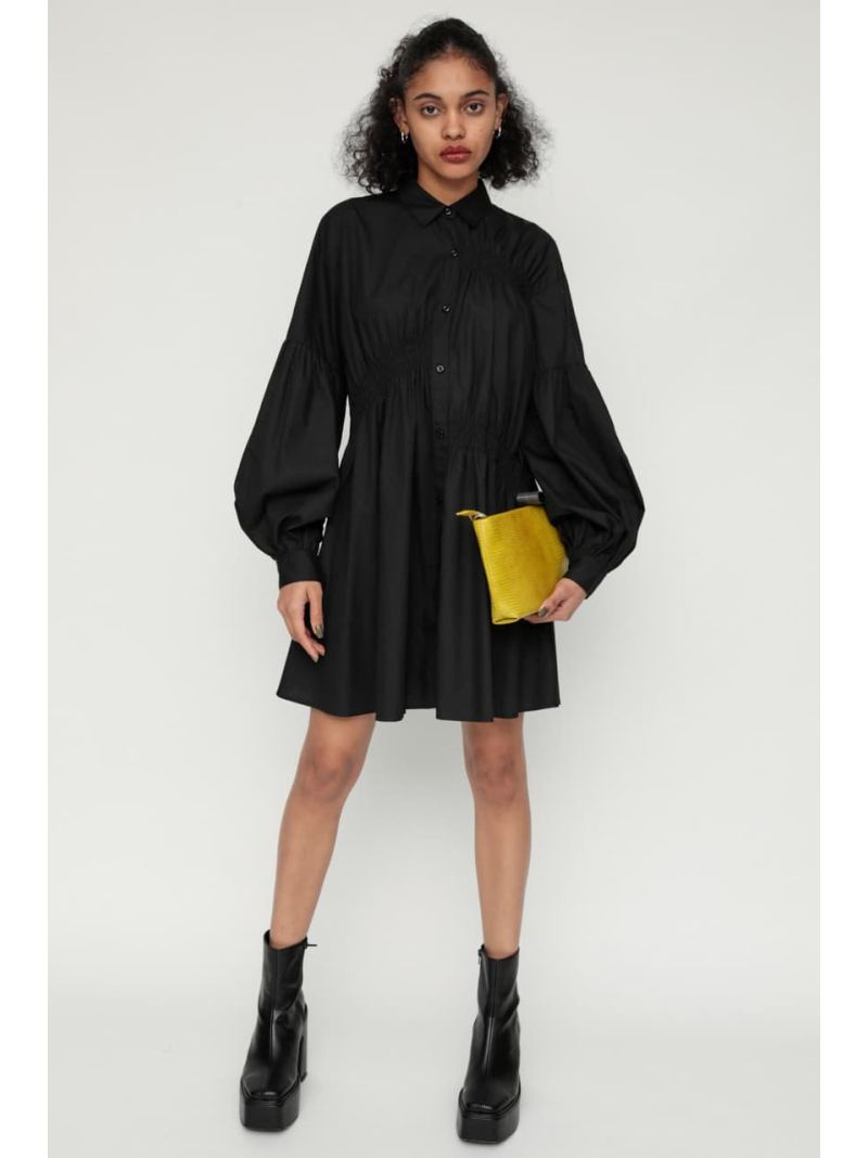 Shirring Volume Sh 衣装 Sly スライ ワンピース 5ー9部分スリーブワンピース 白妙 黒人 ベージュ 貨物輸送無料 Rakuten Fashion Ritzattorneys Com