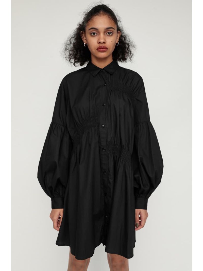 Shirring Volume Sh 衣装 Sly スライ ワンピース 5ー9部分スリーブワンピース 白妙 黒人 ベージュ 貨物輸送無料 Rakuten Fashion Ritzattorneys Com