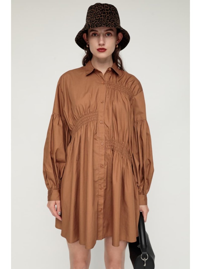 Shirring Volume Sh 衣装 Sly スライ ワンピース 5ー9部分スリーブワンピース 白妙 黒人 ベージュ 貨物輸送無料 Rakuten Fashion Ritzattorneys Com