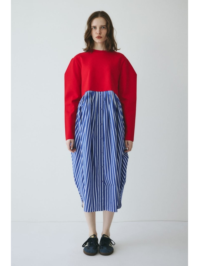Docking shirt dress HeRIN.CYE ヘリンドットサイ ワンピース・ドレス ワンピース レッド ネイビー グレー【送料無料】[ Fashion]