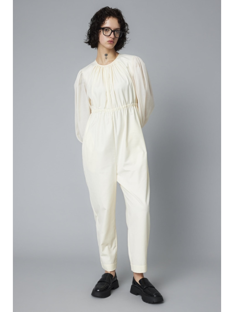 【SALE／50%OFF】Many gather jump suit HeRIN.CYE ヘリンドットサイ オールインワン・オーバーオール オールインワン・つなぎ ブラック グレー ホワイト【RBA_E】【送料無料】[ Fashion]｜シェルターウェブストア
