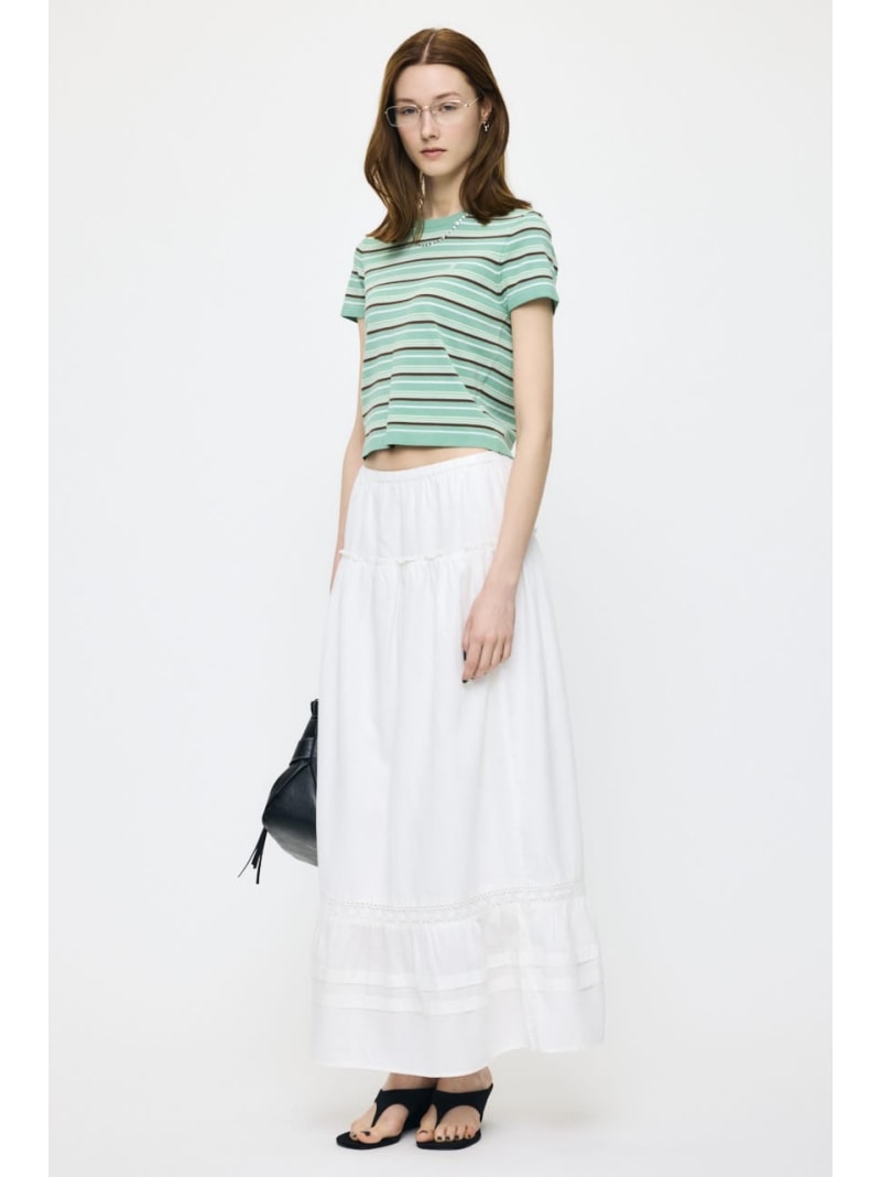 PIN TUCK MAXI スカート MOUSSY マウジー スカート ロング・マキシスカート ブラック ホワイト【送料無料】[ Fashion] 8,393円