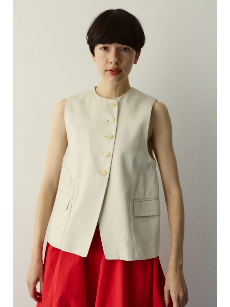[予約]Circle switch vest HeRIN.CYE ヘリンドットサイ トップス ベスト・ジレ ホワイト ブラック【送料無料】[ Fashion]