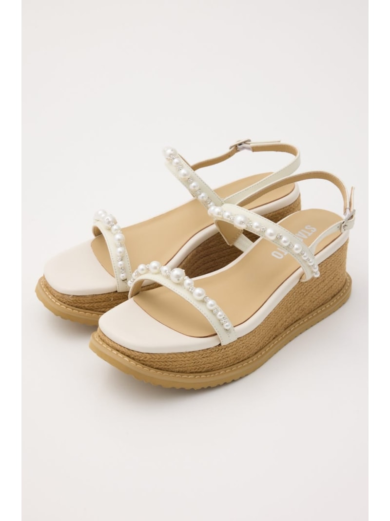 【SALE／14%OFF】ミニマルパールジュートサンダル STACCATO スタッカート シューズ・靴 サンダル ホワイト【RBA_E】【送料無料】[ Fashion]