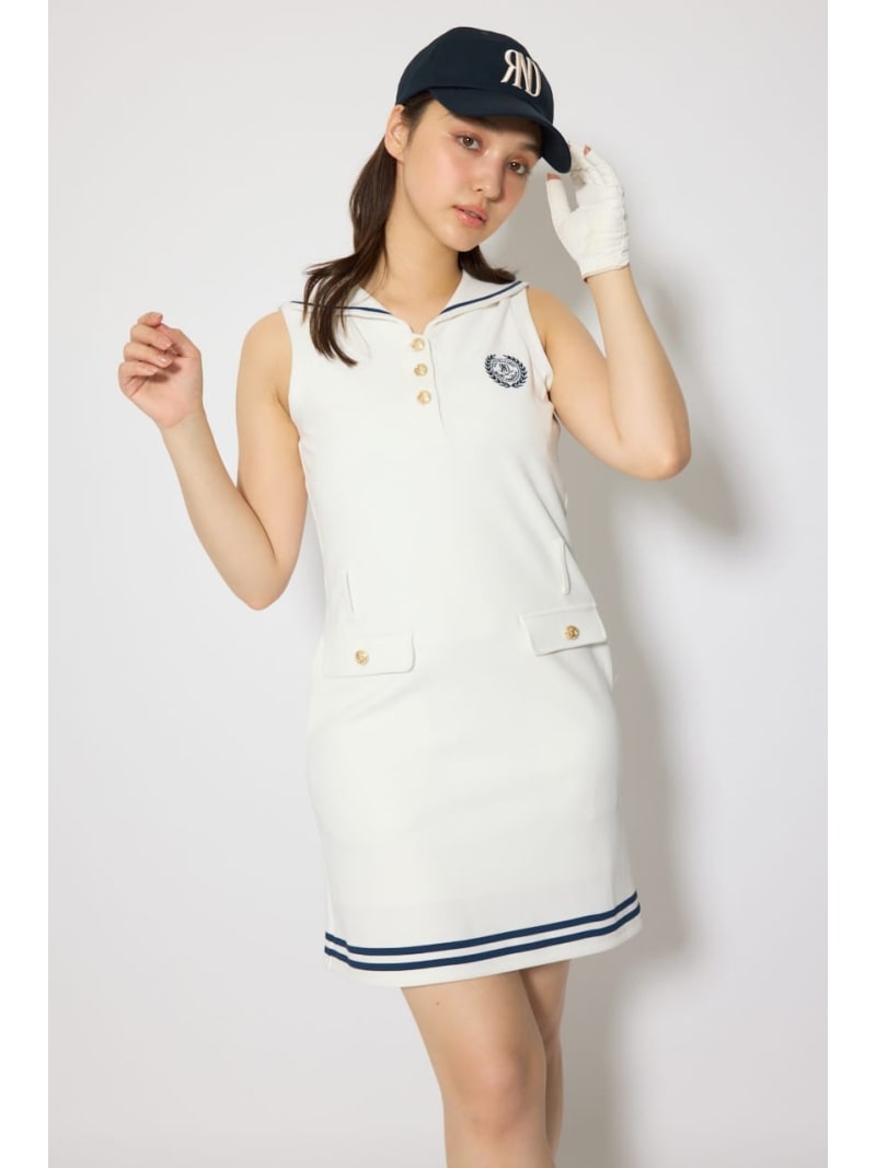 【SALE／10%OFF】【構成成分バス発着場・WEB制限事項】【RIENDA GOLF】セーラーカラーカットワンピース rienda リエンダ 衣装・お召しもの 衣装 米国海軍 白いこと【RBA_E】【貨物輸送無料】[ Fashion]