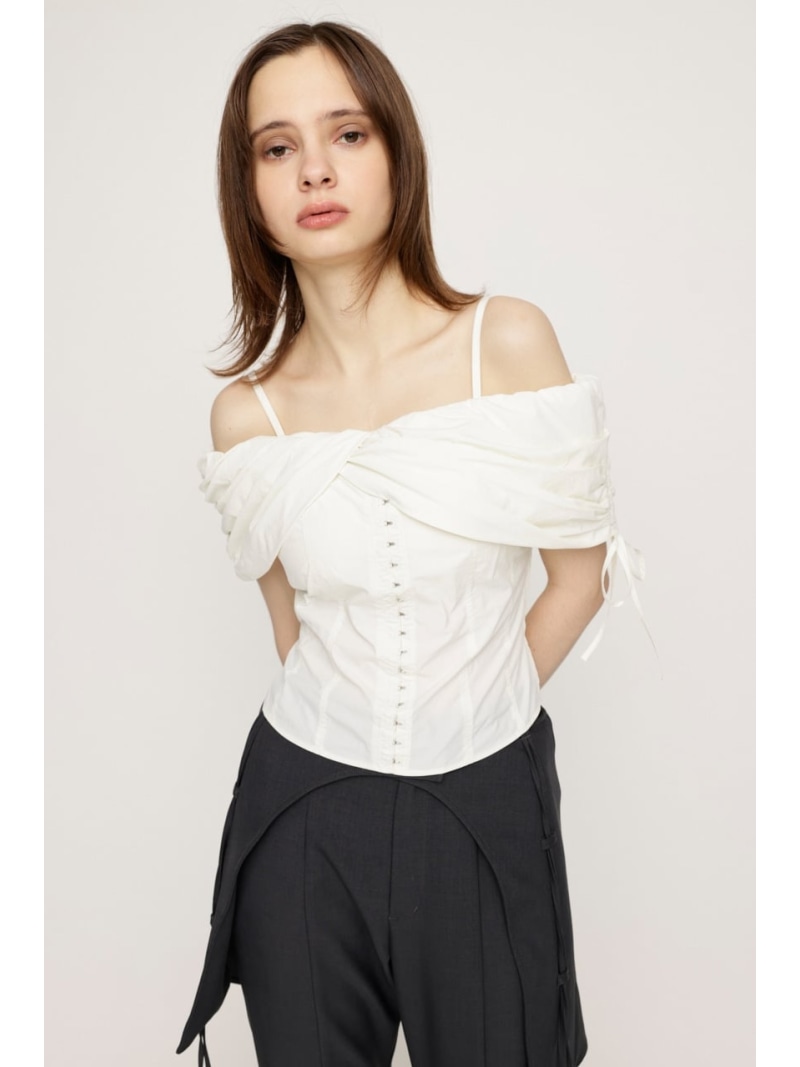 SLY FRONT BUTTON GATHER TIE トップス（white） SLY FRONT BUTTON GATHER TIE トップス（white） SLY FRONT