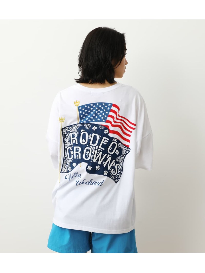 楽天市場】【SALE／50%OFF】バンダナフラッグTシャツ RODEO CROWNS WIDE BOWL ロデオクラウンズワイドボウル カットソー  Tシャツ ホワイト レッド ネイビー【RBA_E】[Rakuten Fashion] : シェルターウェブストア