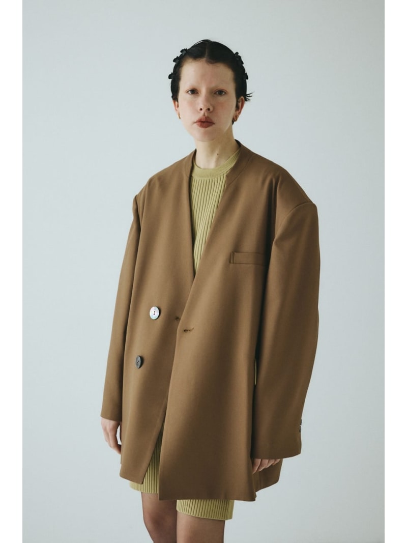 【SALE／40%OFF】No collar over jacket HeRIN.CYE ヘリンドットサイ ジャケット・アウター その他のジャケット・アウター ブラウン ベージュ ネイビー【RBA_E】【送料無料】[ Fashion]｜シェルターウェブストア