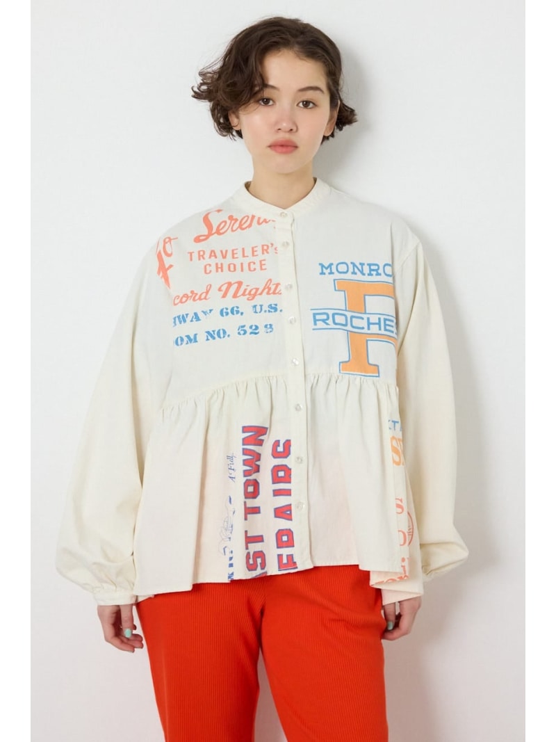 【SALE／20%OFF】カスタムチュニックブラウス RODEO CROWNS WIDE BOWL ロデオクラウンズワイドボウル トップス シャツ・ブラウス ホワイト ブラック【RBA_E】【送料無料】[ Fashion]