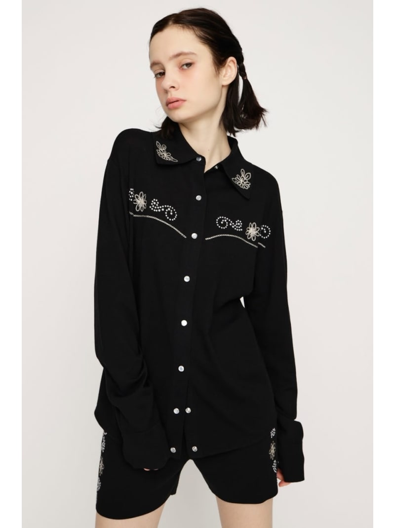 【SALE／20%OFF】WESTERN STUDS KNIT シャツ SLY スライ トップス シャツ・ブラウス ブラック ブラウン【RBA_E】【送料無料】[ Fashion]｜シェルターウェブストア