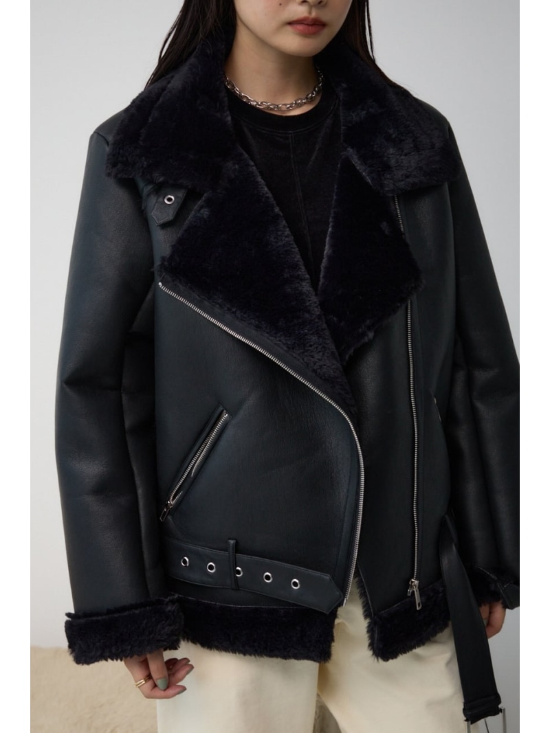 楽天市場】fake leather jacket BLACK BY MOUSSY ブラックバイ