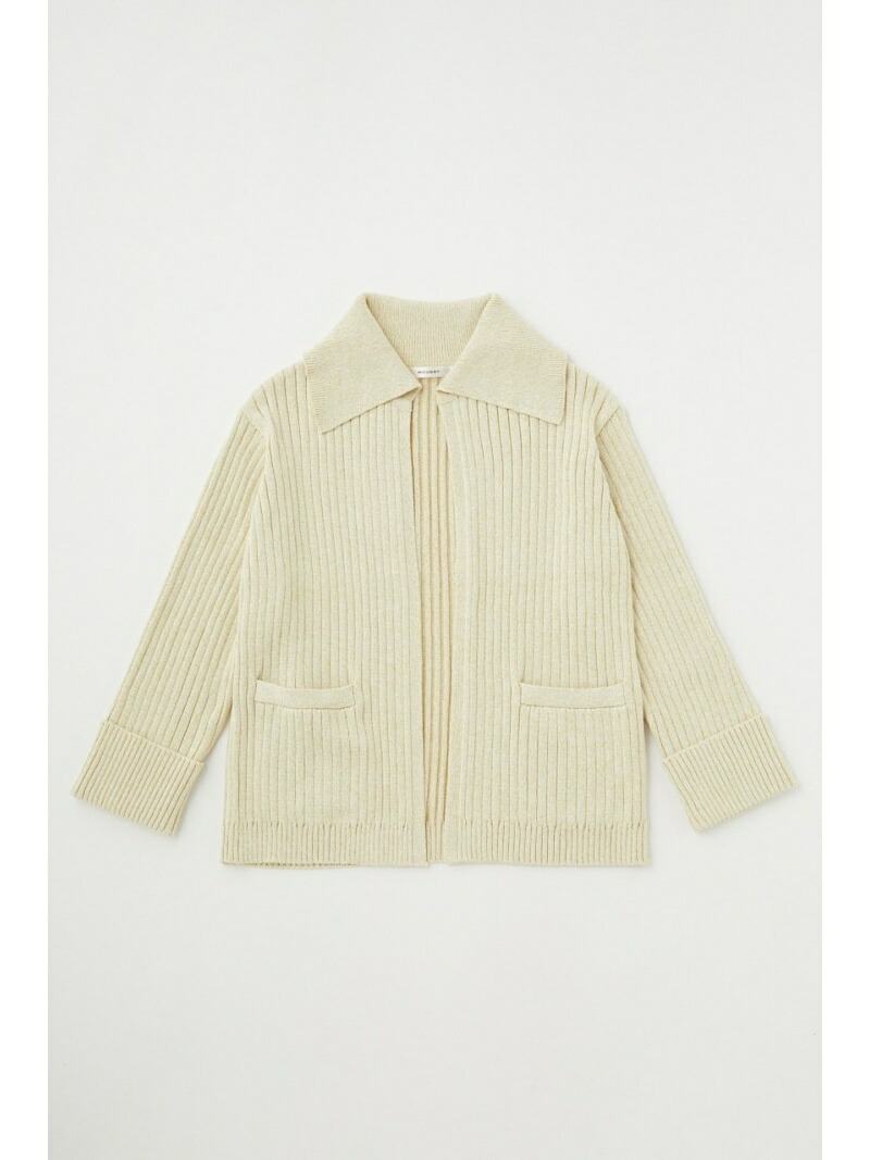 キャンペーンもお見逃しなく COLLAR LOOSE KNIT カーディガン MOUSSY マウジー トップス イエロー ホワイト ネイビー  Rakuten