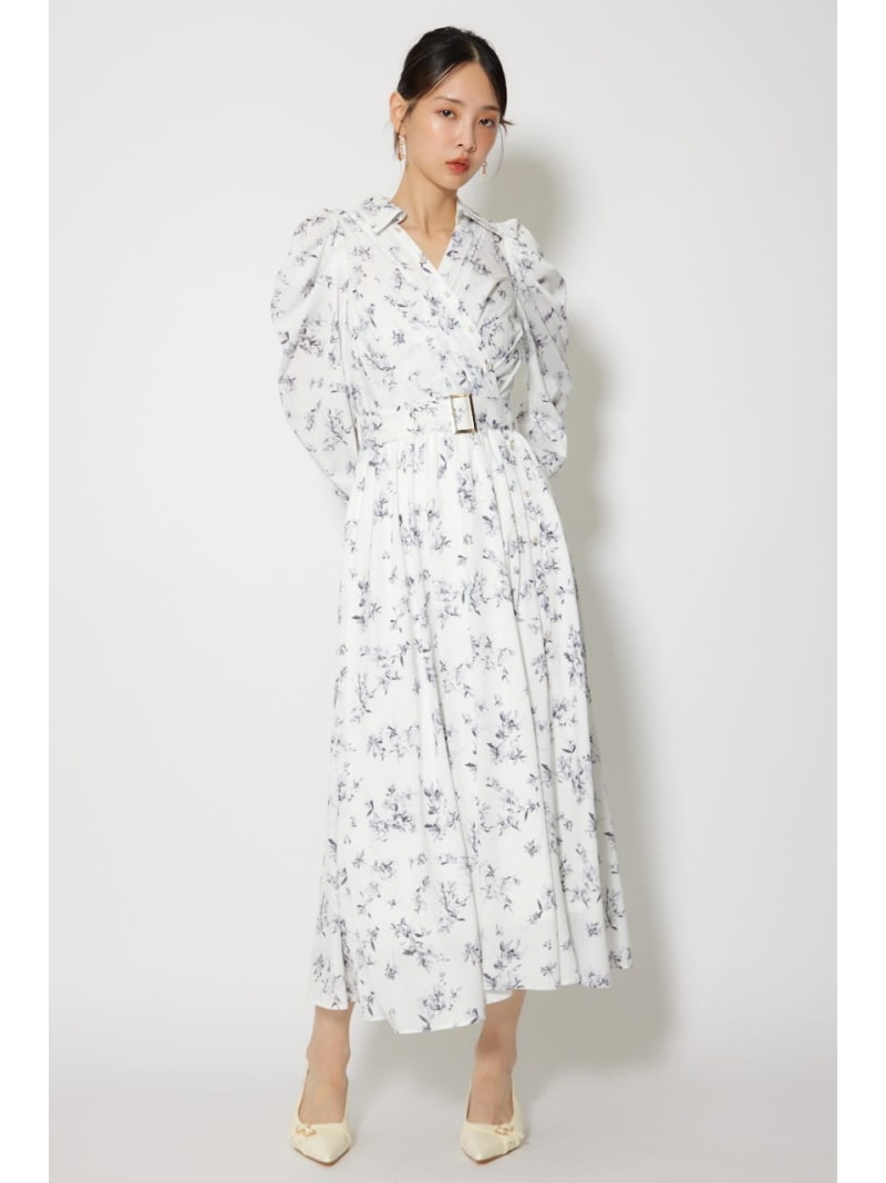 カシュクールフレアシャツワンピース rienda リエンダ 衣装・御召しもの 衣装 白いこと 緑であること【貨物輸送無料】[ Fashion]
