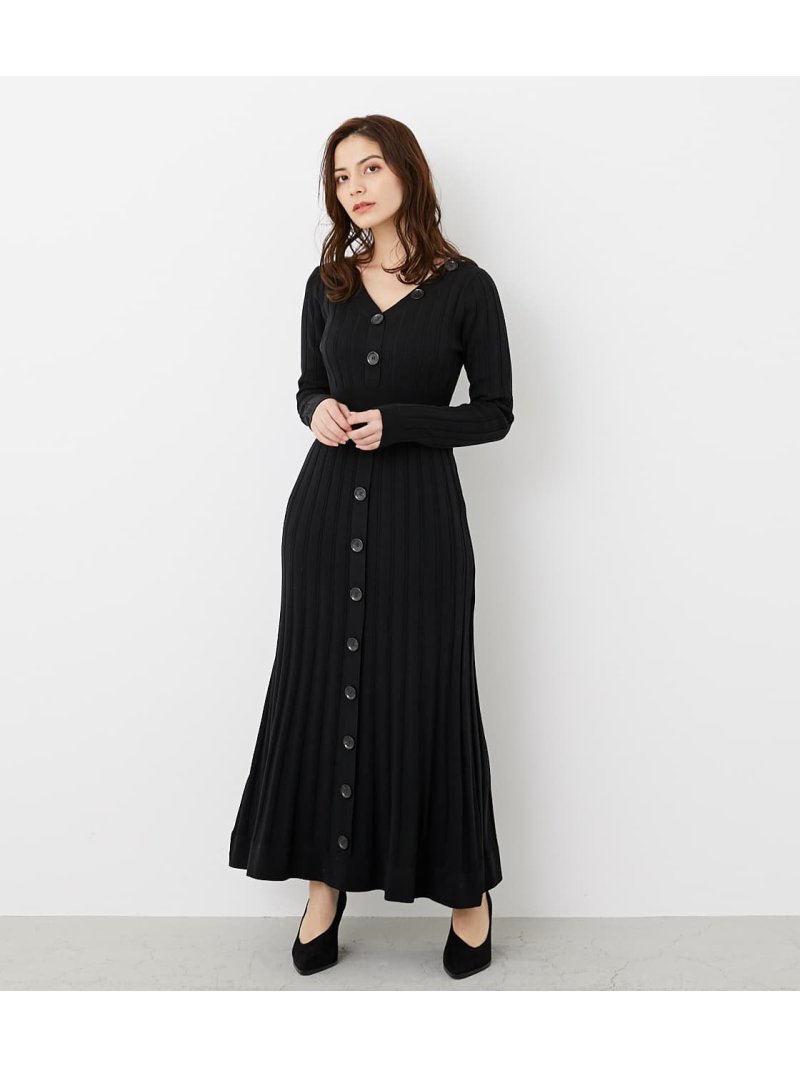 楽天市場 マーメイドrib Knit Op Rienda リエンダ ワンピース ワンピースその他 ブラック ホワイト ピンク 送料無料 Rakuten Fashion シェルターウェブストア