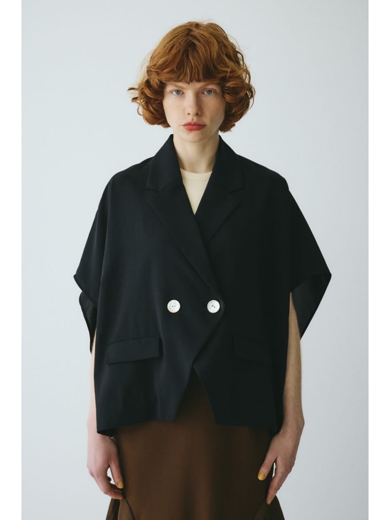 Relax half sleeve jacket HeRIN.CYE ヘリンドットサイ ジャケット・アウター その他のジャケット・アウター ブラック ブラウン グレー【送料無料】[ Fashion]