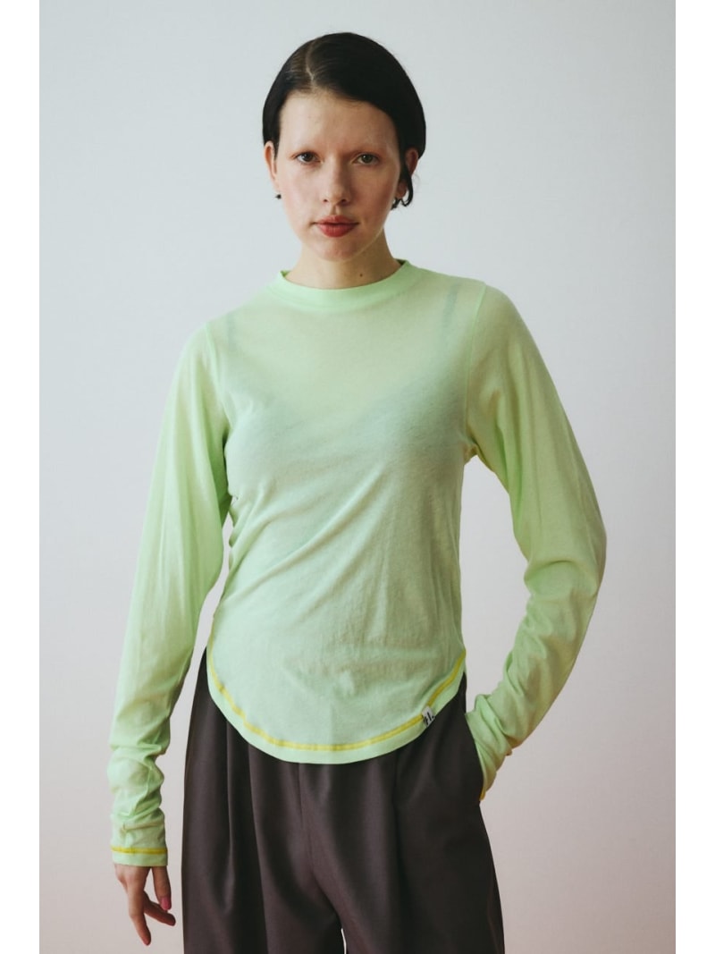 Sheer mellow tops HeRIN.CYE ヘリンドットサイ トップス カットソー・Tシャツ グリーン ピンク イエロー【送料無料】[ Fashion]