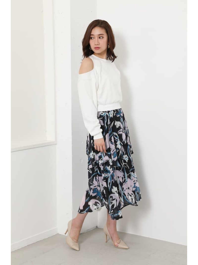 レディースファッション ワンピース Sweat Line Nuance Mix Fashion ブラウン 送料無料 Rakuten ホワイト ワンピースその他 ワンピース リエンダ Rienda Op 大人気新作 Manneqin Dk