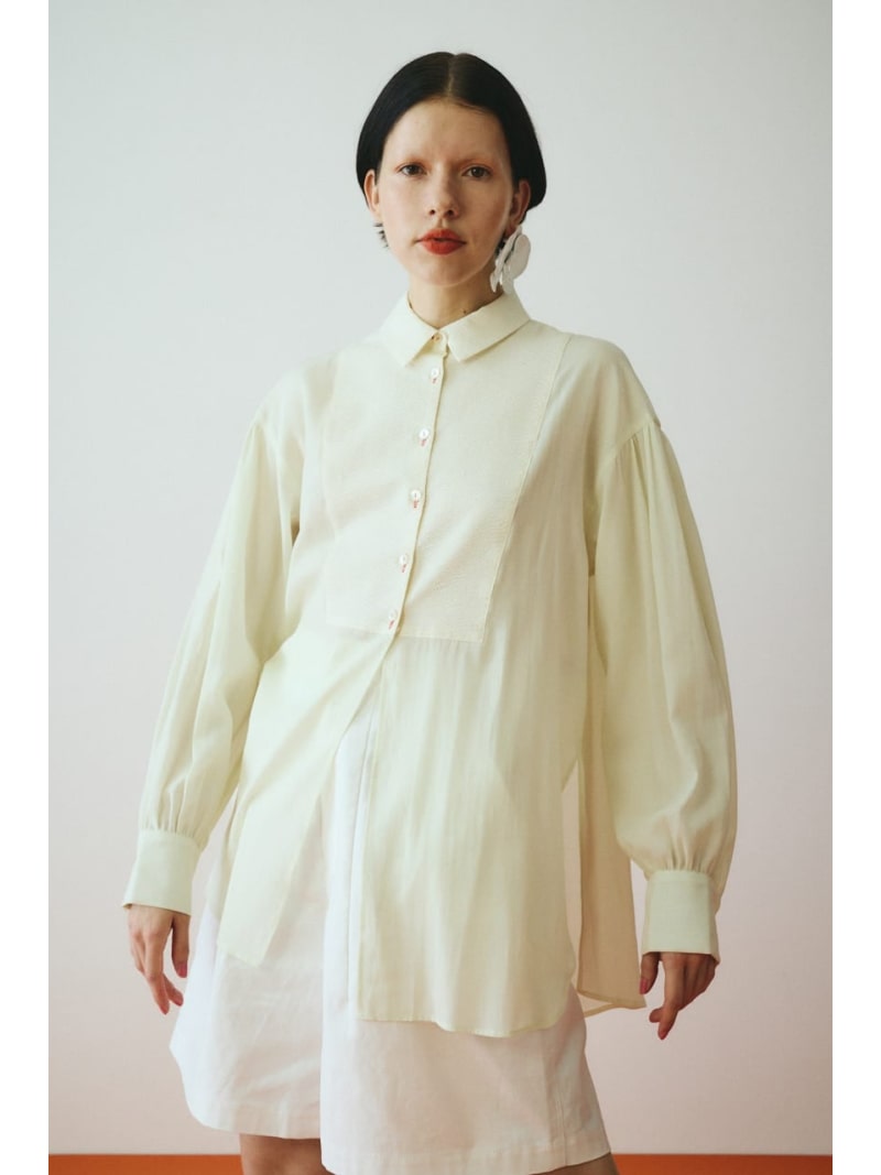 Round hem shirt HeRIN.CYE ヘリンドットサイ トップス シャツ・ブラウス ブラック ホワイト【送料無料】[ Fashion]