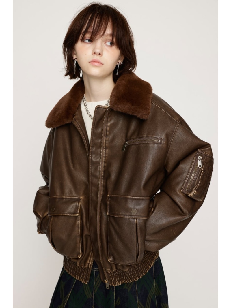 VINTAGE F/LEATHER S/ブルゾン SLY スライ ジャケット・アウター