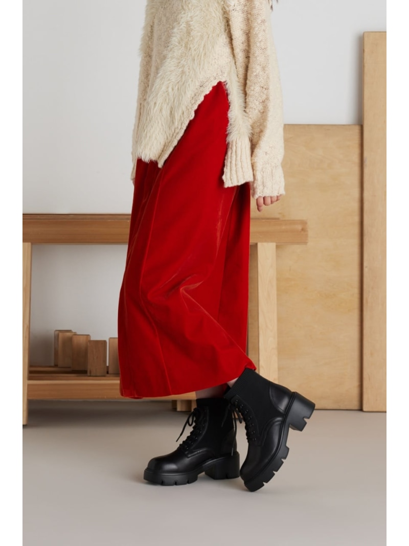【SALE／30%OFF】バルーレースアップニットコンビブーツ STACCATO スタッカート シューズ・靴 ブーツ ブラック【RBA_E】【送料無料】[ Fashion]