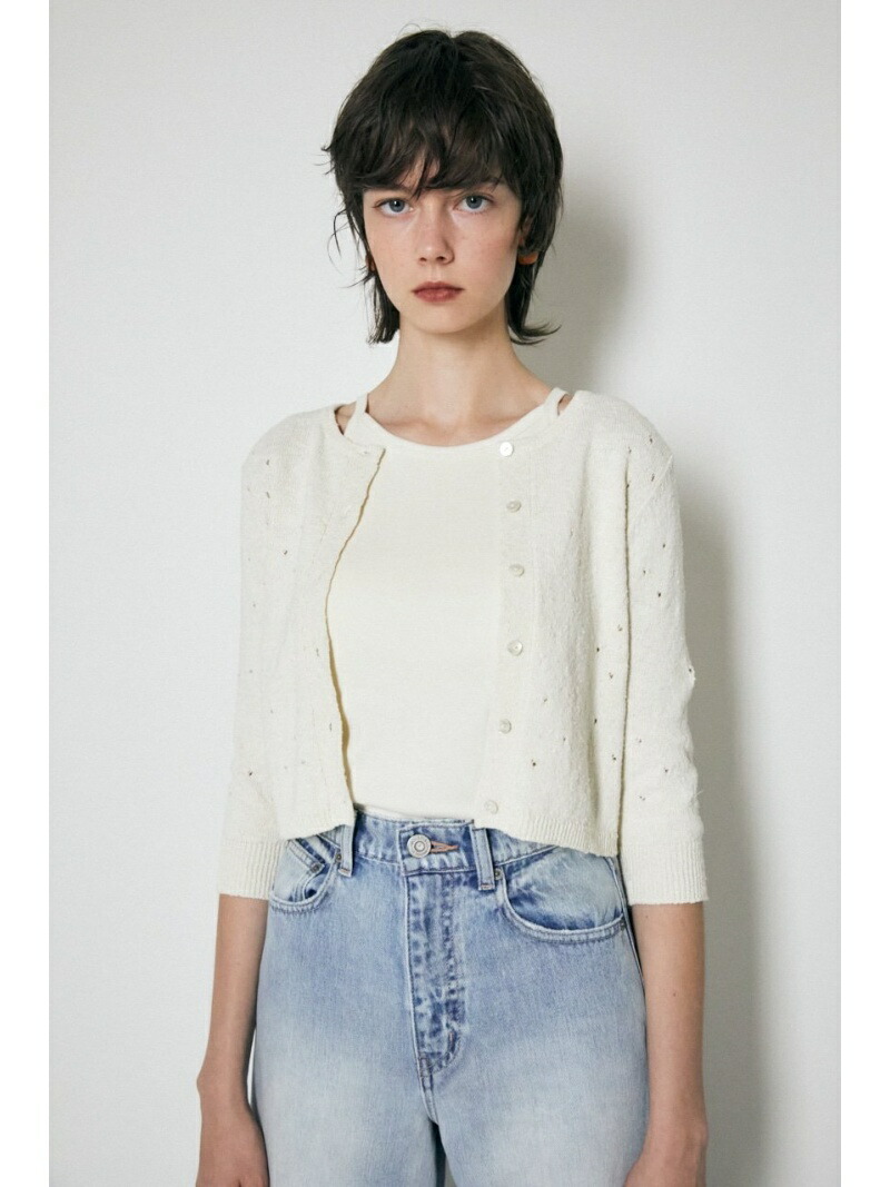 Eyelet Compact マウジー Moussy カーディガン Knit ニット