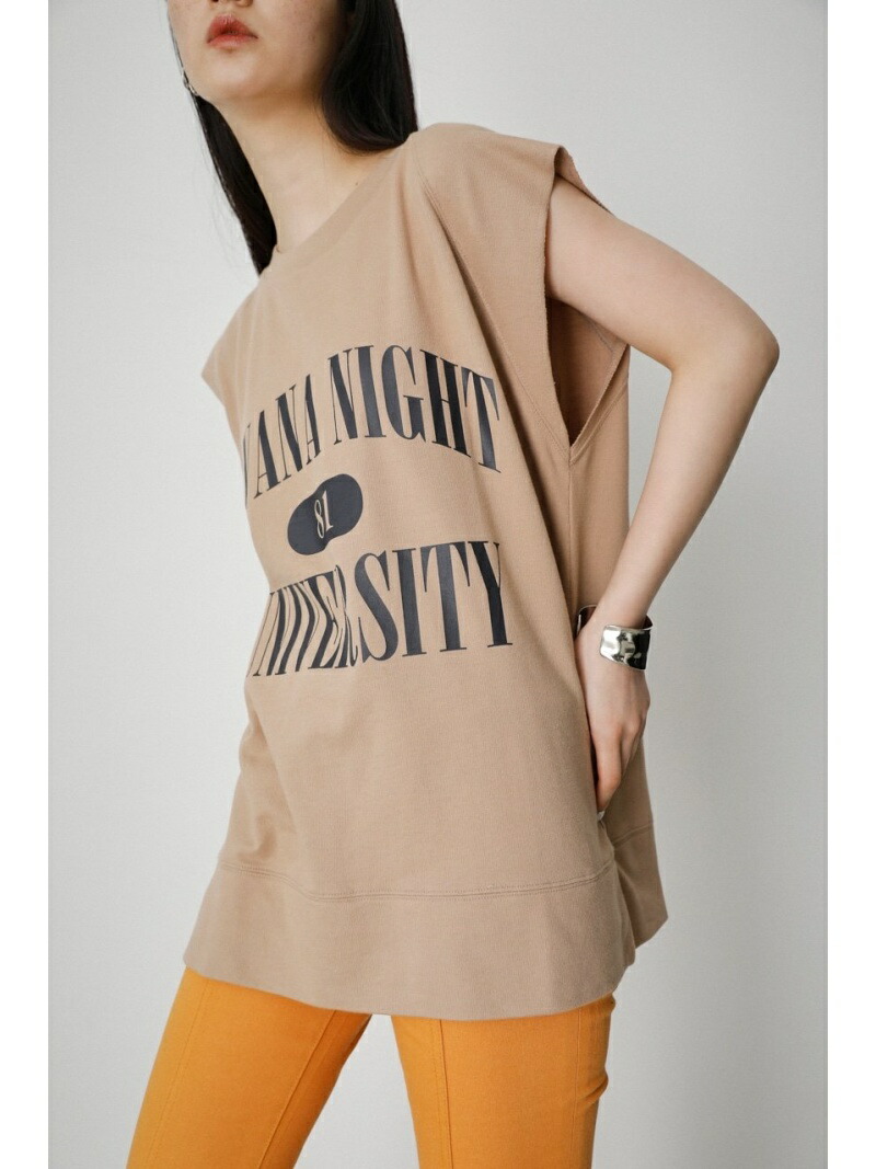 College Print Tops Sleeveless By Azul Moussy アズールバイマウジー