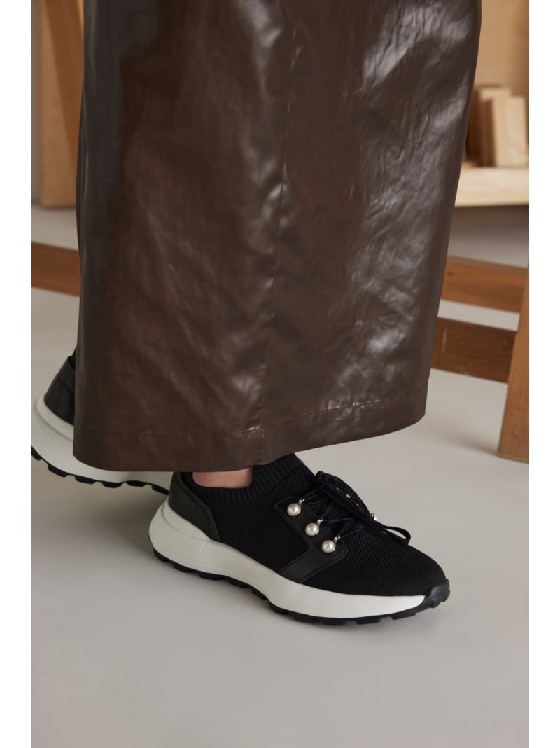 【SALE／13%OFF】パールリボンニットスリッポン STACCATO スタッカート シューズ・靴 スリッポン 黒いこと【RBA_E】【貨物輸送無料】[ Fashion]