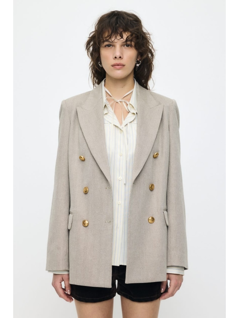 【SALE／10%OFF】DOUBLE BREASTED ジャケット MOUSSY マウジー ジャケット・アウター その他のジャケット・アウター ベージュ ネイビー【RBA_E】【送料無料】[ Fashion]