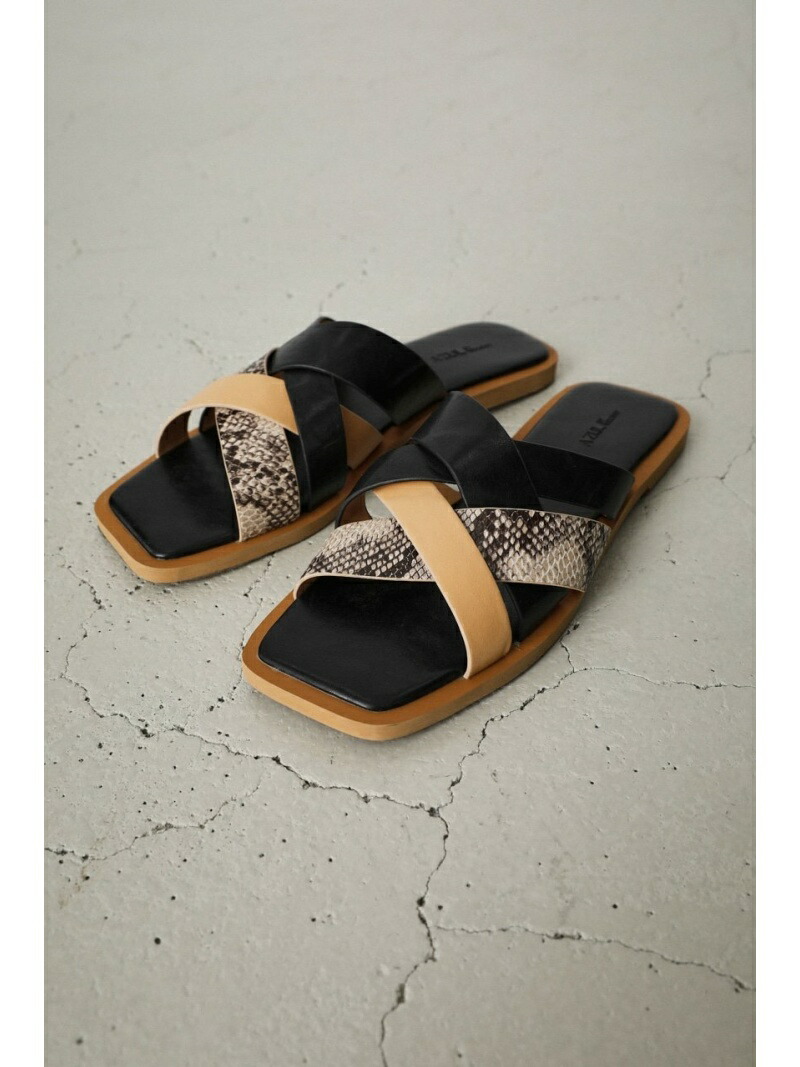 Python Belt Sandals Azul By Braided Moussy アズールバイマウジー