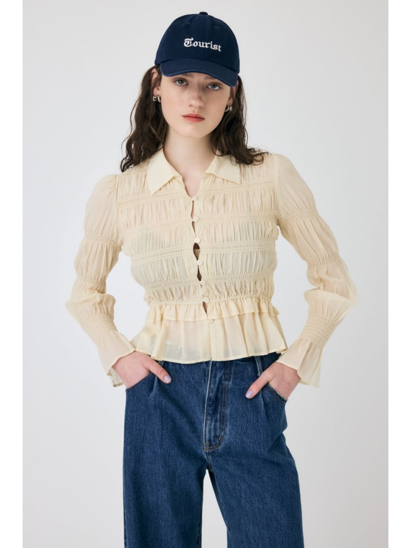 楽天市場】【SALE／30%OFF】EYELET RUFFLE ブラウス MOUSSY