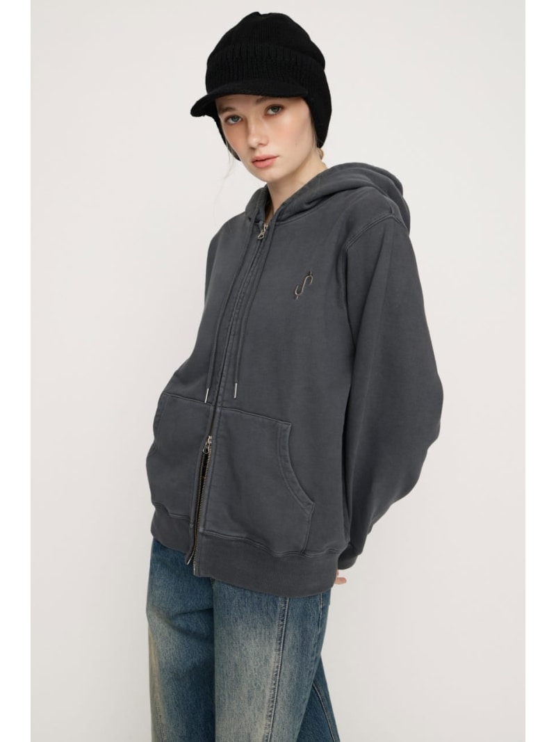 S. HOODIE ZIP パーカー SLY スライ トップス スウェット・トレーナー 黒いこと 薄墨色 カーキ緑であること サクラ色【貨物輸送無料】[ Fashion]