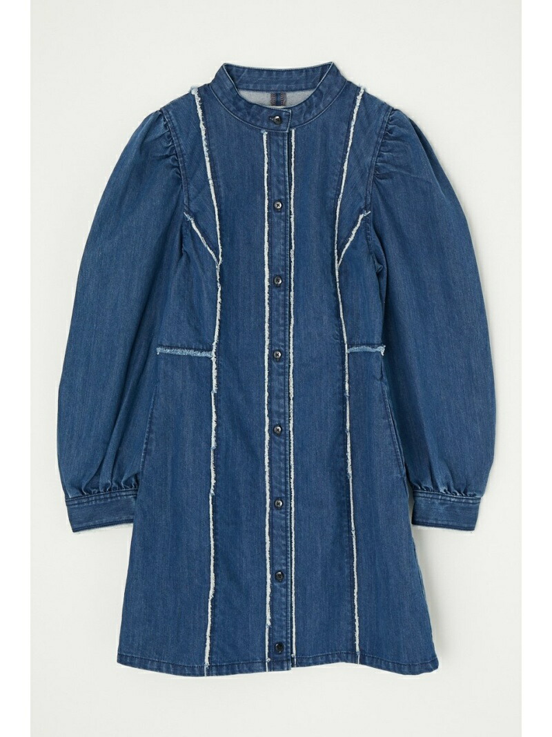 レディースファッション ワンピース Frill Off Cut Denim Fashion ブルー 送料無料 Rakuten ワンピースその他 ワンピース マウジー Moussy ドレス 超特価 Psicografici Com