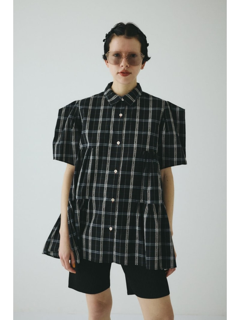 【SALE／20%OFF】Side gather Aline blouse HeRIN.CYE ヘリンドットサイ トップス シャツ・ブラウス ブラック ベージュ ブラウン【RBA_E】【送料無料】[ Fashion]
