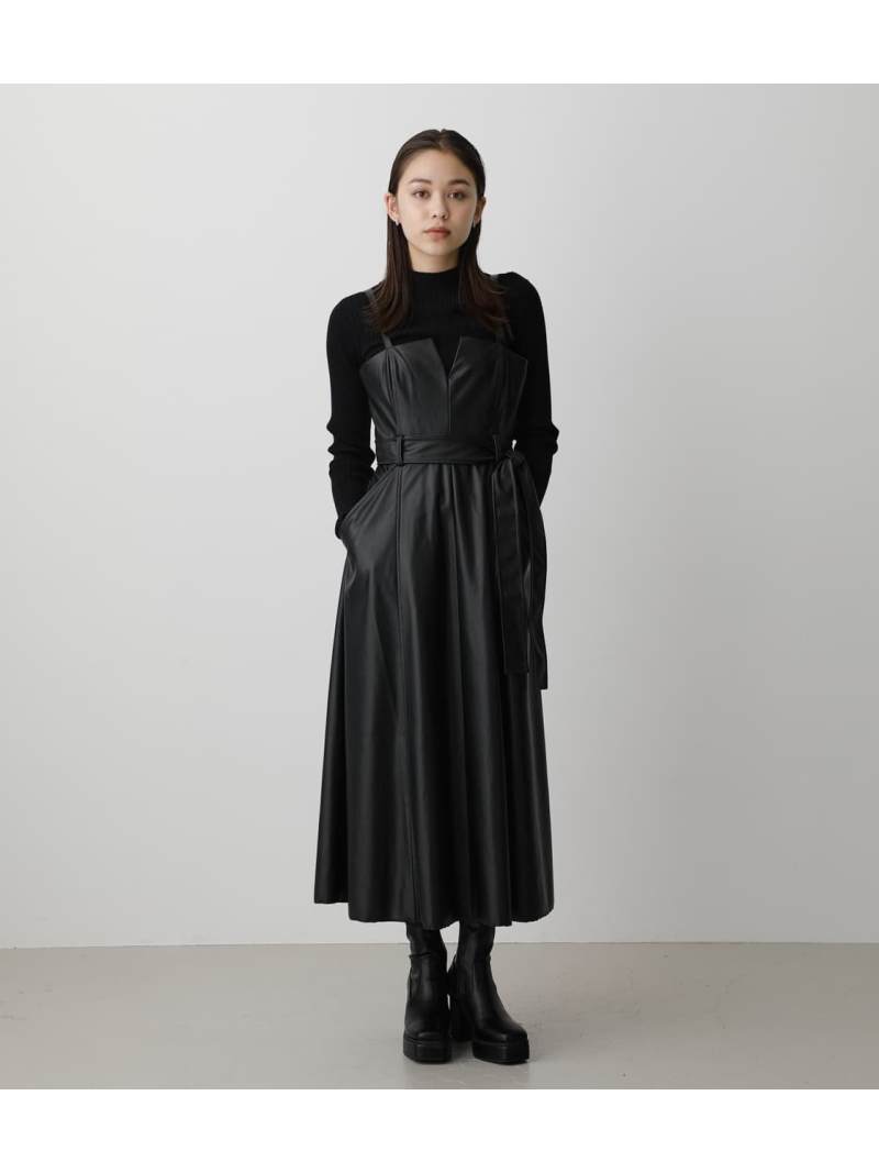 Faux Leather Jumper Skirt Azul By Moussy アズールバイマウジー ワンピース 5ー9分袖ワンピース ブラック ホワイト 先行予約 送料無料 Rakuten Fashion Fitzfishponds Com