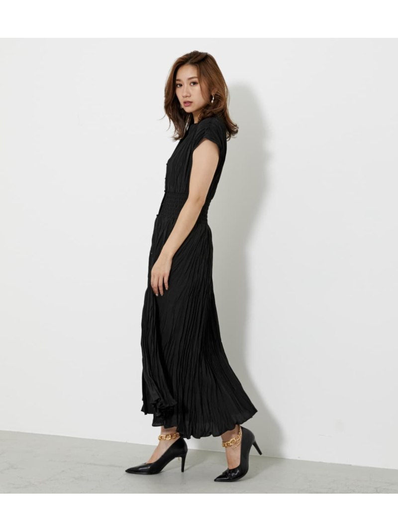 最終決算 ワンピース Rakuten Fashion ワッシャープリーツシルキーsh Op Rienda リエンダ ワンピース ワンピースその他 ブラック 送料無料 Oglinginches Com