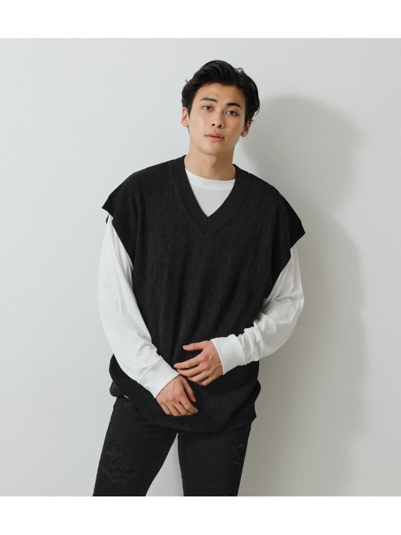 Surface Change By カットソー Vest Knit Moussy アズールバイマウジー Azul