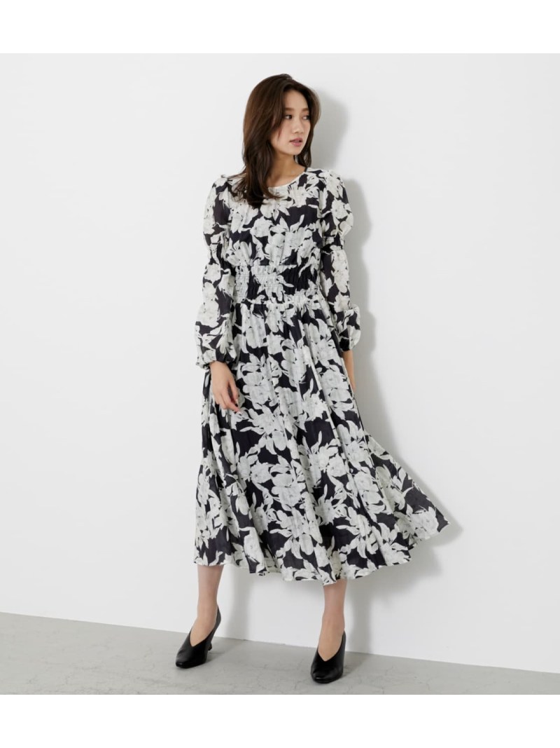 リエンダ ワンピース レディース Rakuten Rienda Rienda ブラック ワンピース リエンダ Baroque All 5ー9分袖ワンピース ワンピース Fashion シェルターウェブストア ブラック 送料無料 アートフラワーシャーリングフレアop ワンピース ホワイト